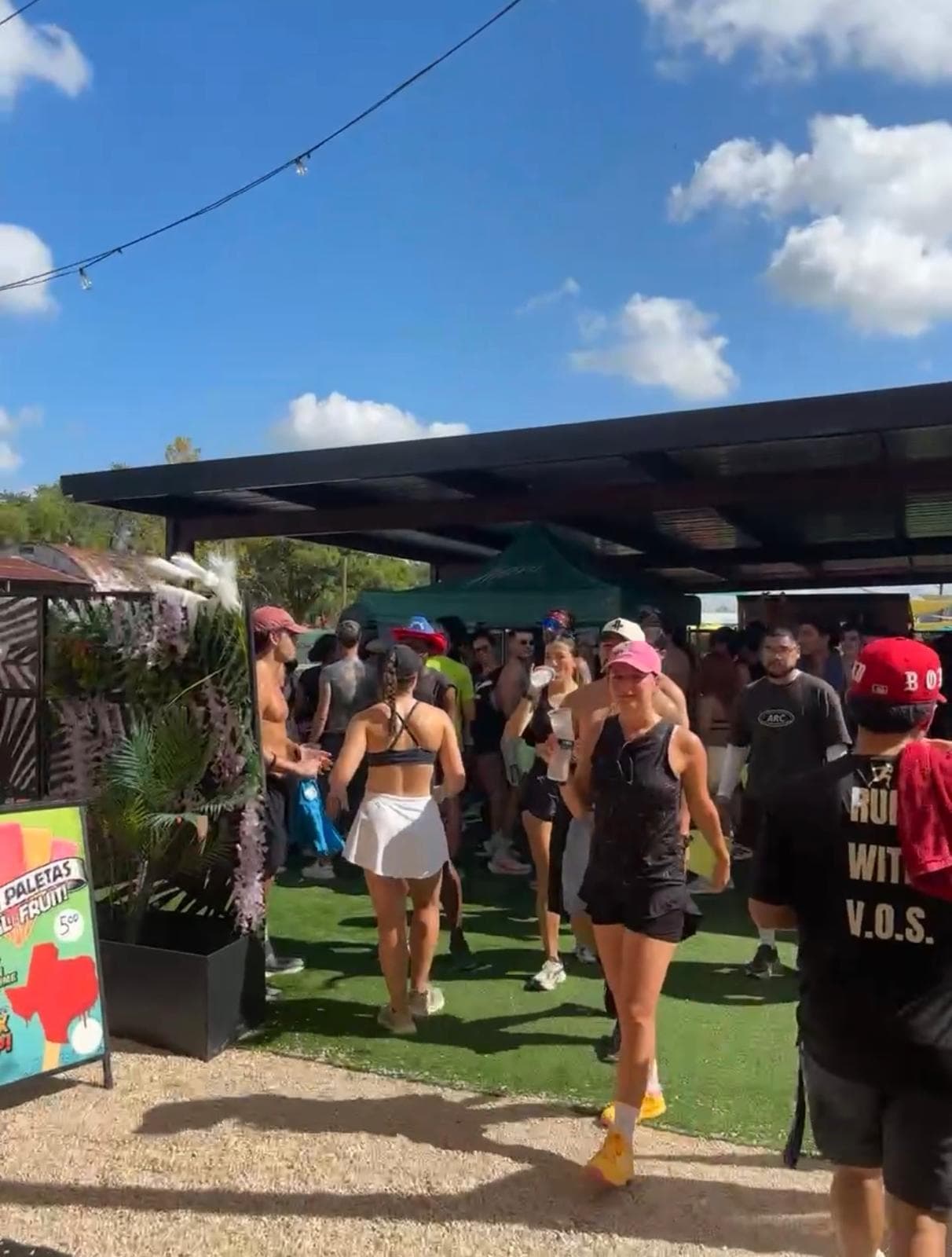 AM Club gathering under an open pavilion
